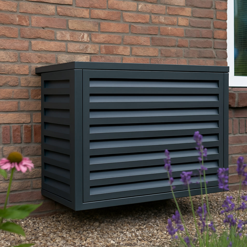 Aluminium omkasting in RAL 7016 Stijlvolle aluminium airco ombouw